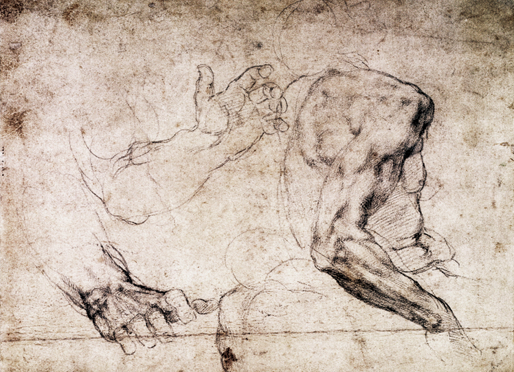  米开朗基罗·博那罗蒂 Michelangelo di Lodovico Buonarroti Simoni——素描草稿 (6)